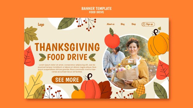 Food drive event landing page template