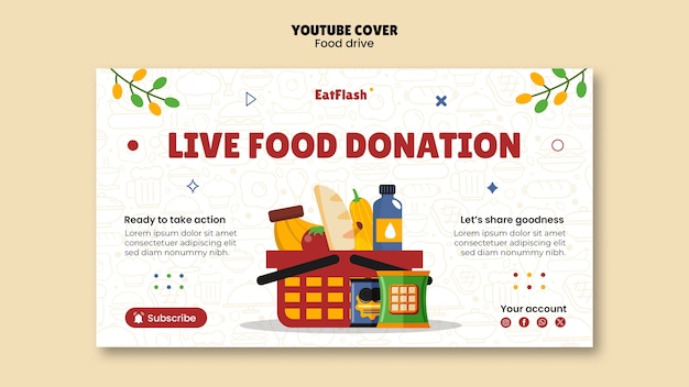 Free PSD food drive template design