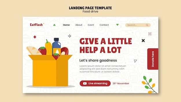 Free PSD food drive template design