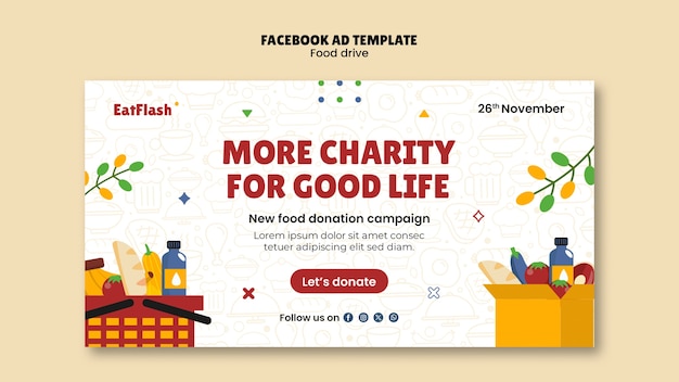 Free PSD food drive template design