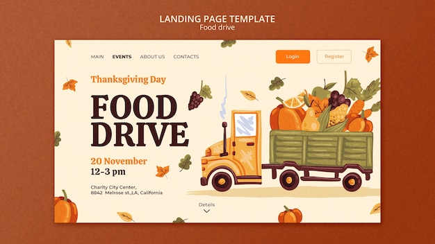 Free PSD food drive template design