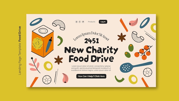 Free PSD food drive template design