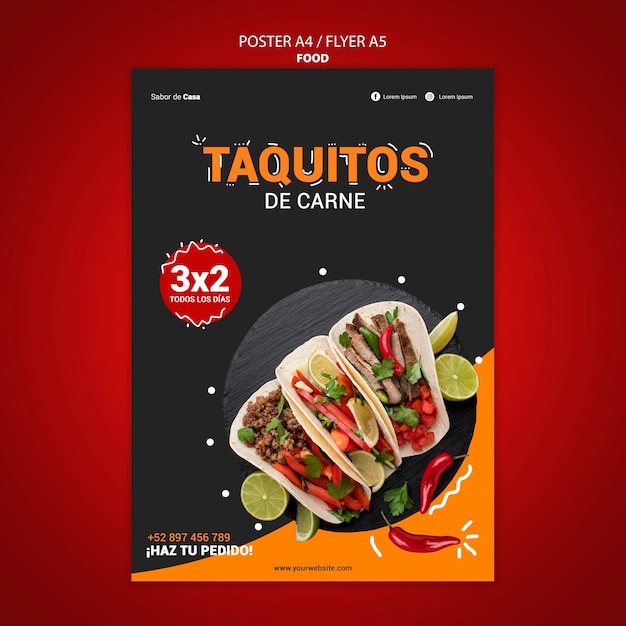 Free PSD food flyer and poster template design