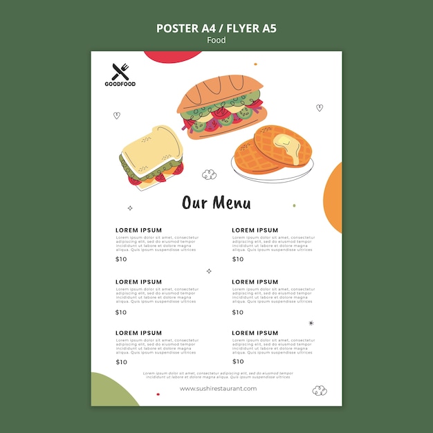 Food menu flyer template