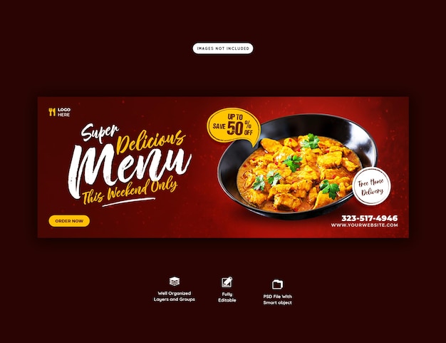 Food menu and restaurant cover template