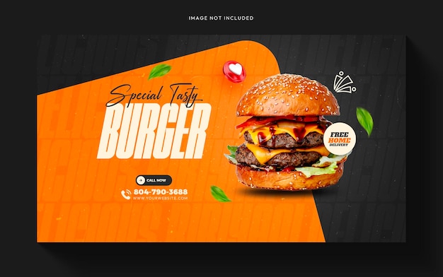 Free PSD food menu and restaurant web banner or cover template design