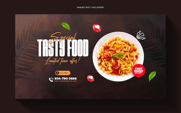 Free PSD food menu and restaurant web banner or cover template design