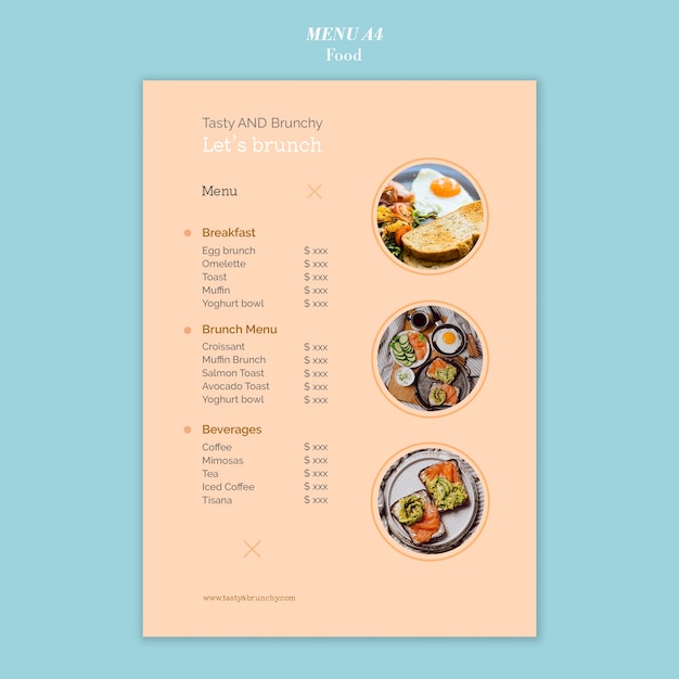 Free PSD food menu template design