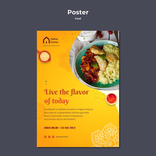 Food poster design template