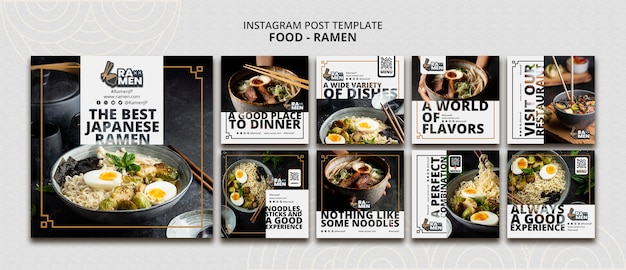 Free PSD food ramen template design