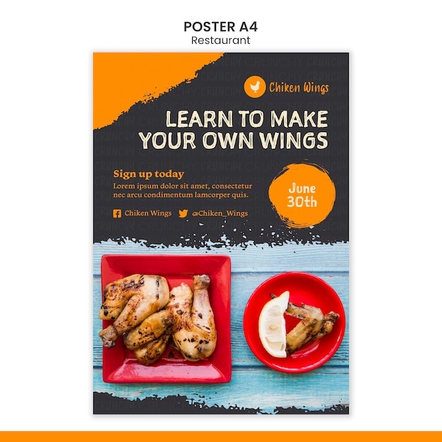 Food restaurant poster template