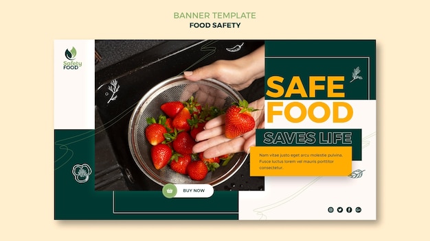 Free PSD food safety banner design template