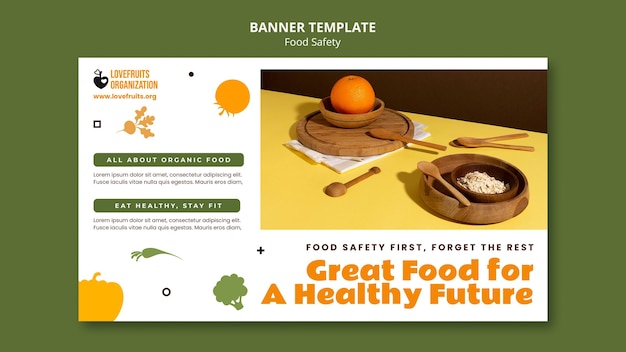 Free PSD food safety horizontal banner template