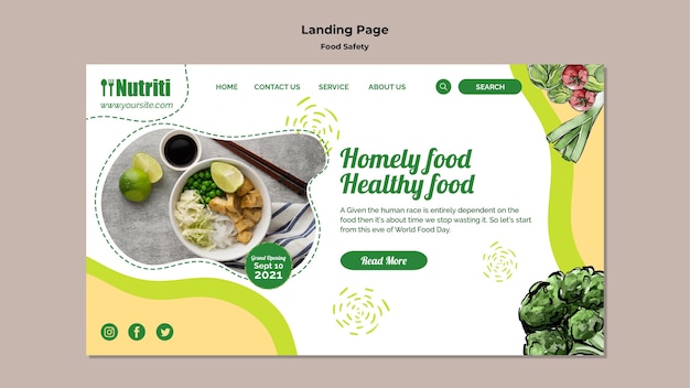 Food safety landing page template