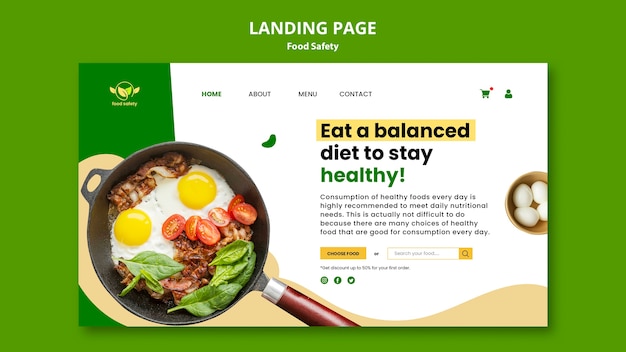 Food safety landing page template