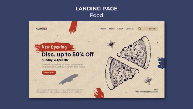 Free PSD food sale landing page