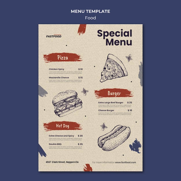 Free PSD food sale menu template