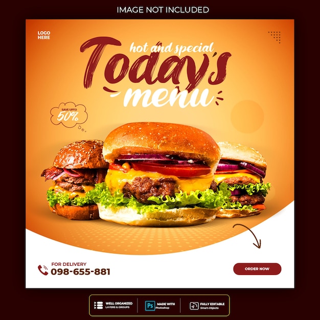 Food social media banner post template