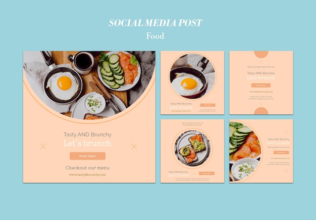 Free PSD food social media post template design