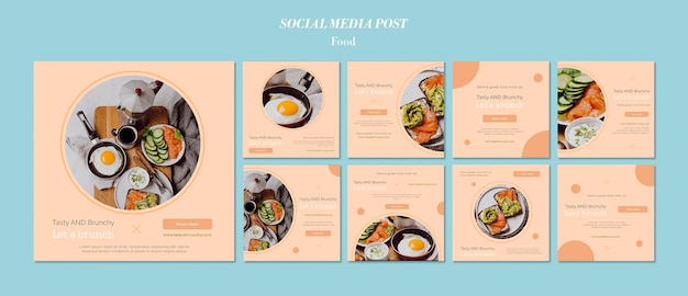 Free PSD food social media post template design