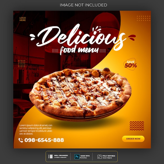 Food social media promotion and instagram banner post design