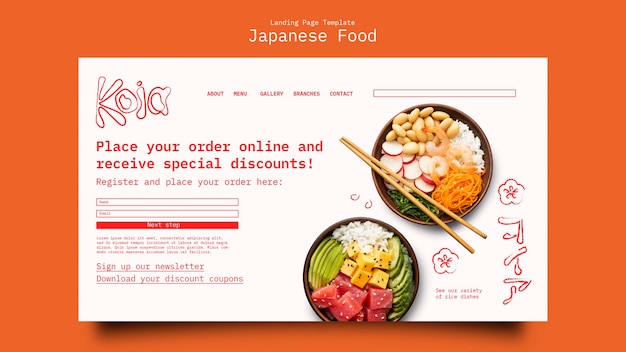 Free PSD food template design