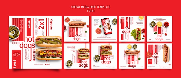 Food template social media post design template