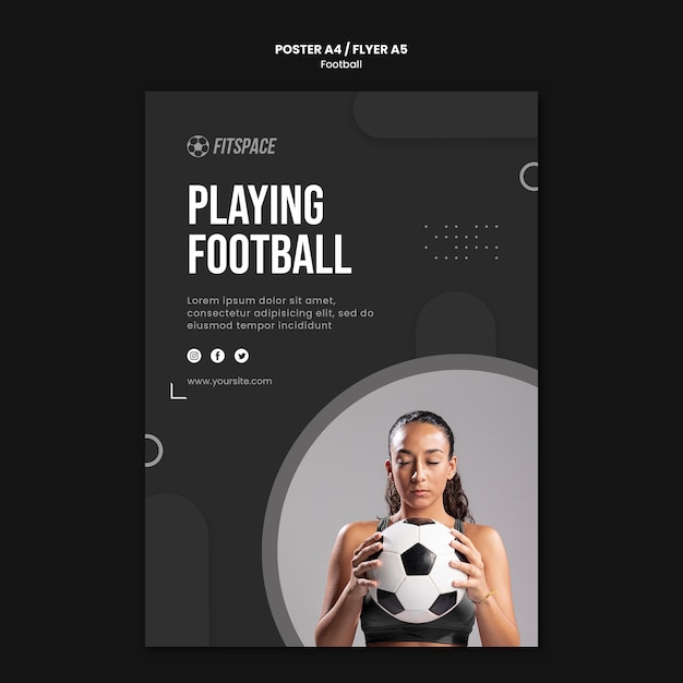 Free PSD football ad flyer template