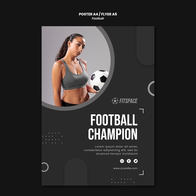 Free PSD football ad poster template