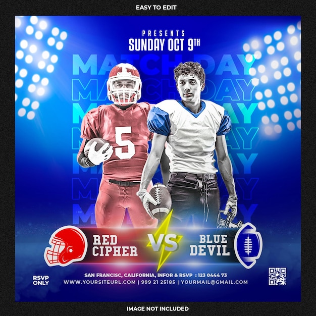 Football match flyer template