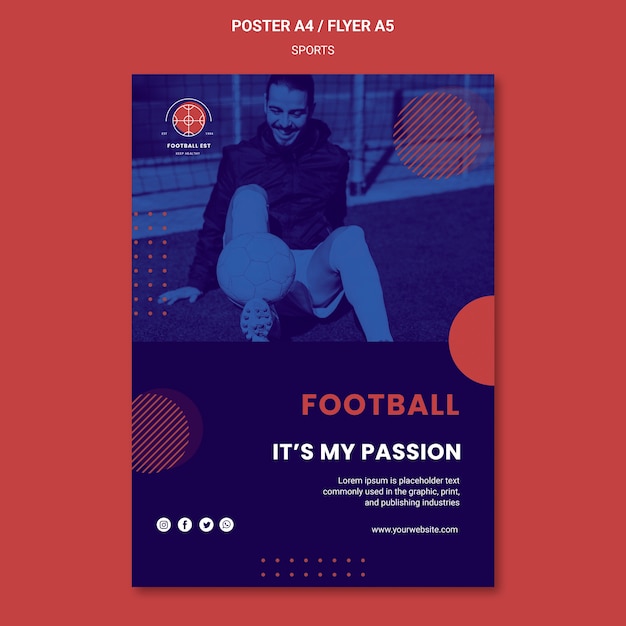 Football player poster template