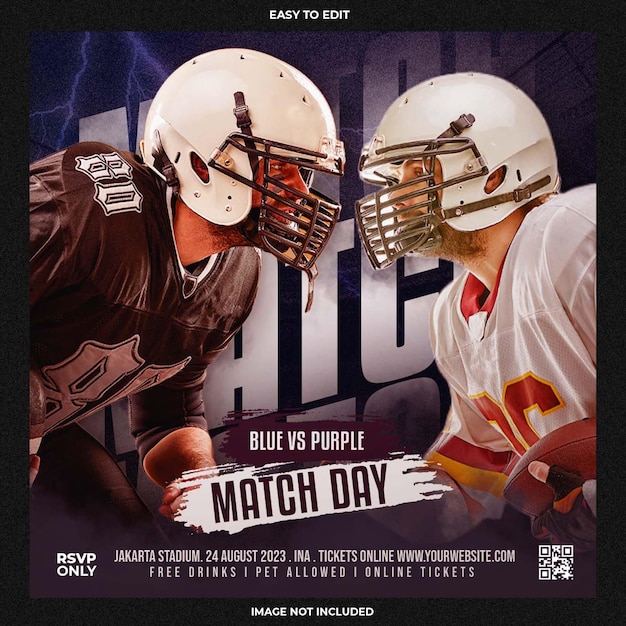 Football sport event flyer template