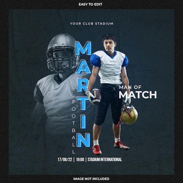 Football sport event flyer template