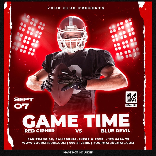 Free PSD football sport event flyer template