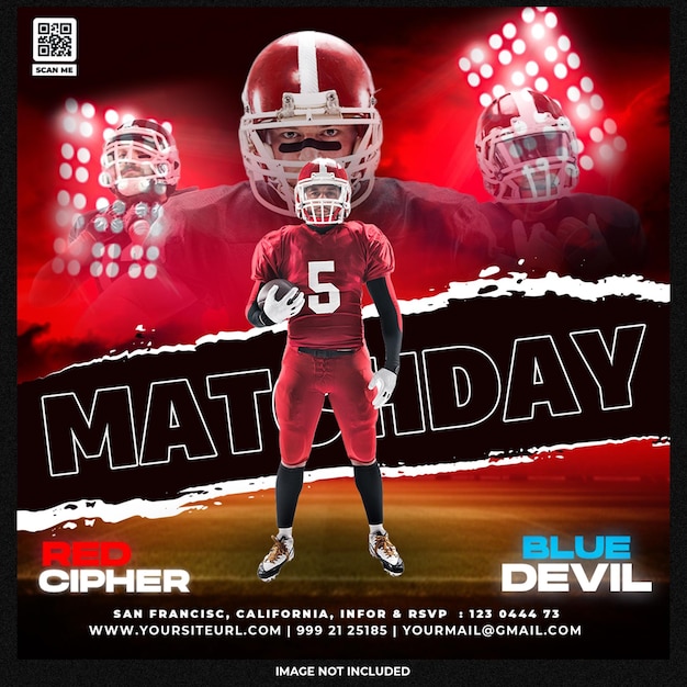 Free PSD football sport event flyer template