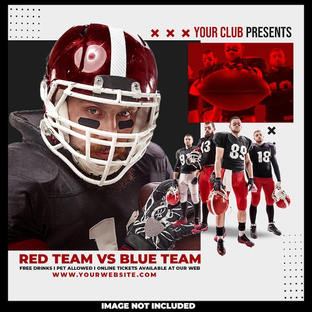 Free PSD football sport event flyer template