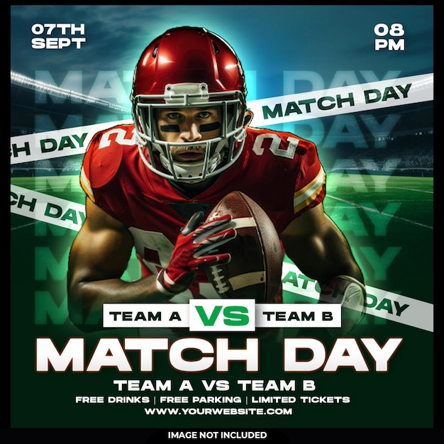 Free PSD football sport event flyer template