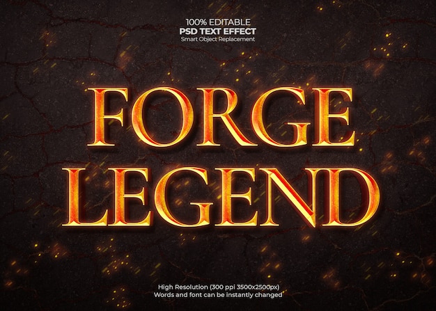 Free PSD forge legend text effect