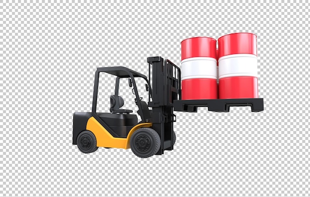 Free PSD forklift lifting fuel tank with austria flag on transparent background