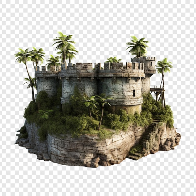 Free PSD fort house isolated on transparent background