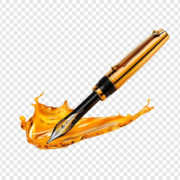 Free PSD fountain pen isolated on transparent background