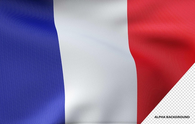 Free PSD france 3d flag with realistic texture