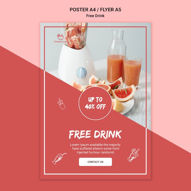 Free PSD free drink flyer design