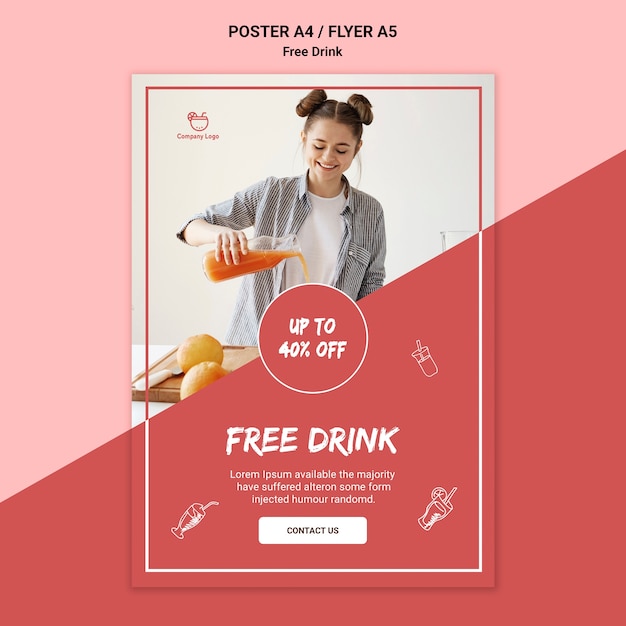 Free PSD free drink flyer style