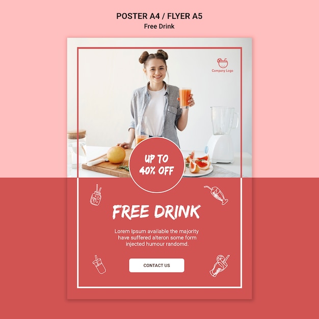 Free PSD free drink poster design