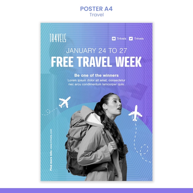 Free PSD free travel week poster template