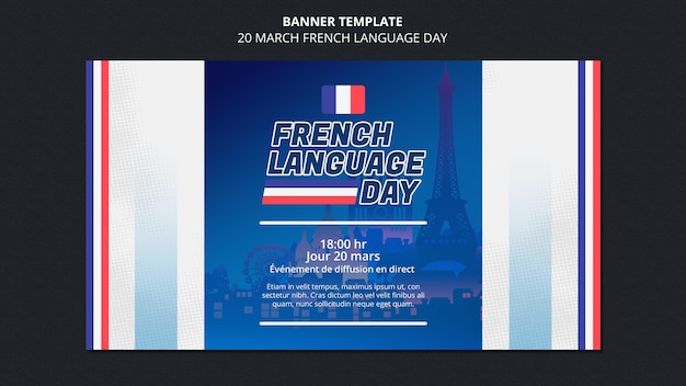 Free PSD french language day banner template