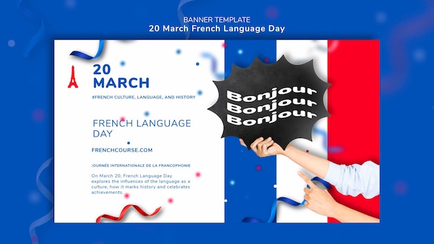 Free PSD french language day banner template