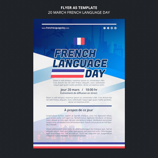 Free PSD french language day flyer template