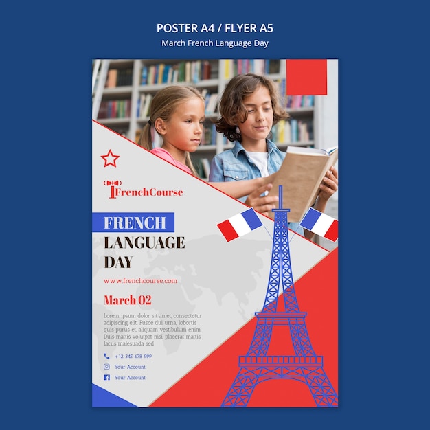 French language day poster template